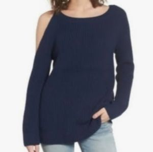 Treasure & Bond EUC Navy Sweater with One Cold Shoulder, Size Medium